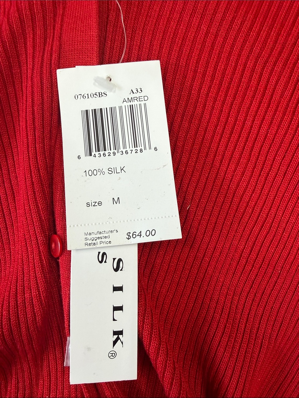 august silk Red Ribbed Button-Up Cardigan - Picture 4 of 6